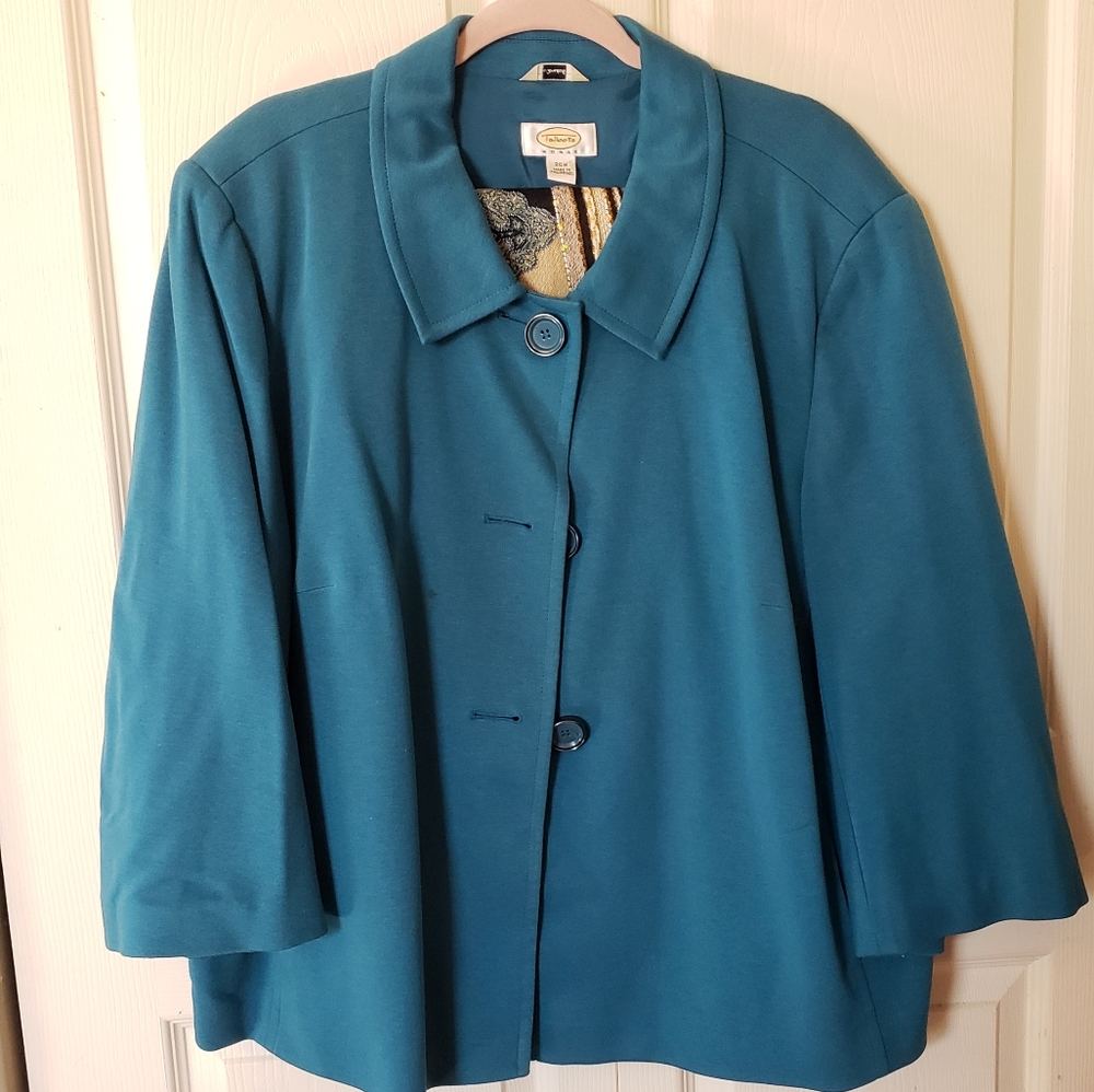 NWOT teal swing coat